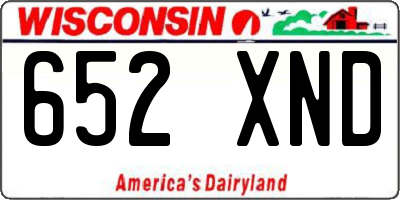 WI license plate 652XND