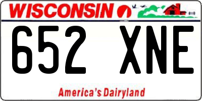 WI license plate 652XNE