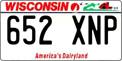 WI license plate 652XNP
