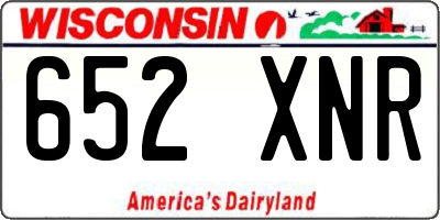 WI license plate 652XNR