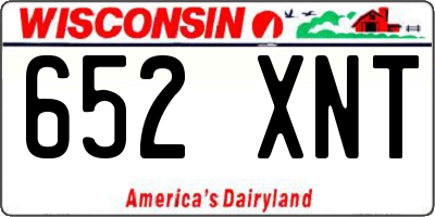 WI license plate 652XNT