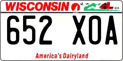 WI license plate 652XOA