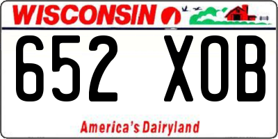WI license plate 652XOB