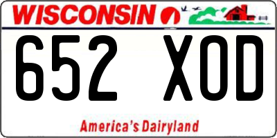 WI license plate 652XOD