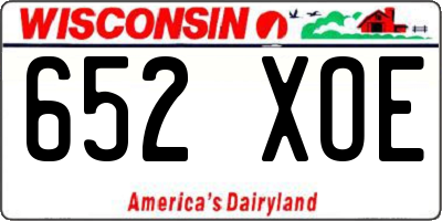WI license plate 652XOE