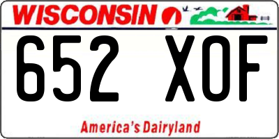 WI license plate 652XOF