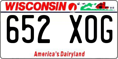 WI license plate 652XOG