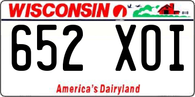 WI license plate 652XOI
