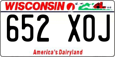 WI license plate 652XOJ