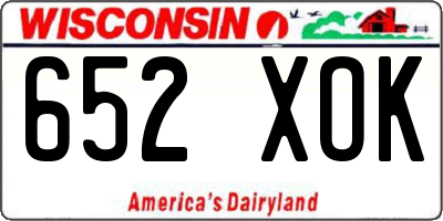 WI license plate 652XOK