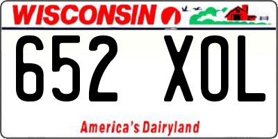 WI license plate 652XOL