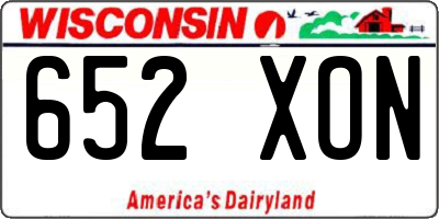 WI license plate 652XON