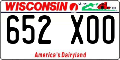 WI license plate 652XOO