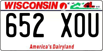 WI license plate 652XOU
