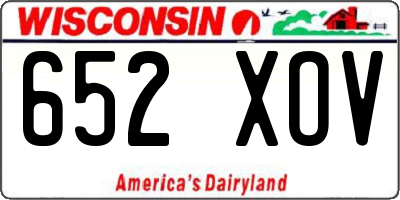 WI license plate 652XOV