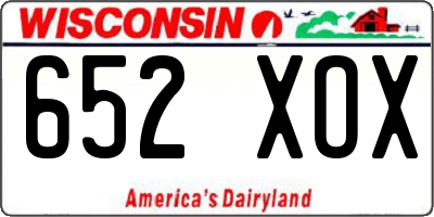 WI license plate 652XOX