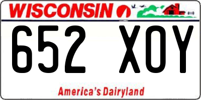 WI license plate 652XOY