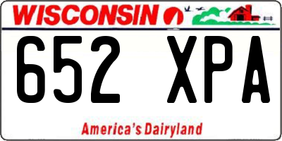 WI license plate 652XPA