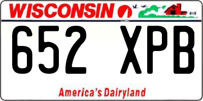 WI license plate 652XPB