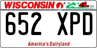 WI license plate 652XPD