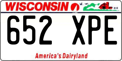 WI license plate 652XPE