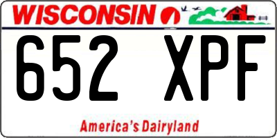 WI license plate 652XPF