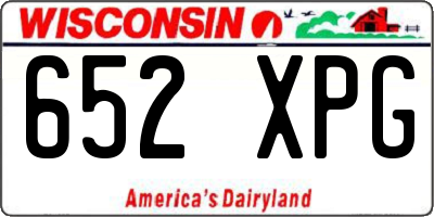 WI license plate 652XPG