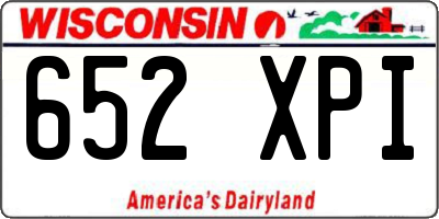 WI license plate 652XPI