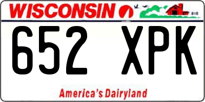 WI license plate 652XPK