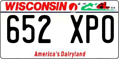 WI license plate 652XPO