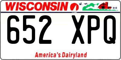 WI license plate 652XPQ
