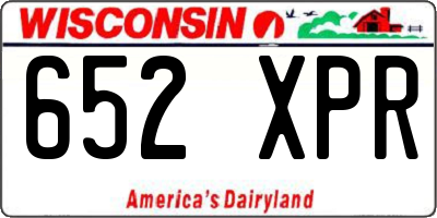 WI license plate 652XPR