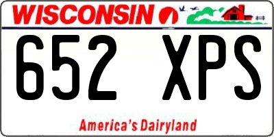 WI license plate 652XPS