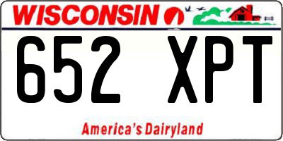 WI license plate 652XPT