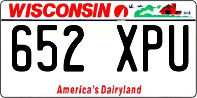 WI license plate 652XPU