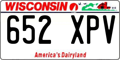 WI license plate 652XPV