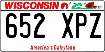 WI license plate 652XPZ