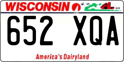 WI license plate 652XQA