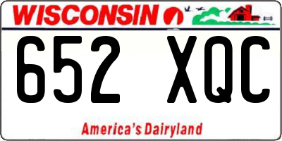 WI license plate 652XQC