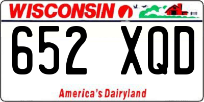 WI license plate 652XQD