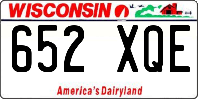 WI license plate 652XQE