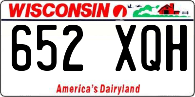 WI license plate 652XQH