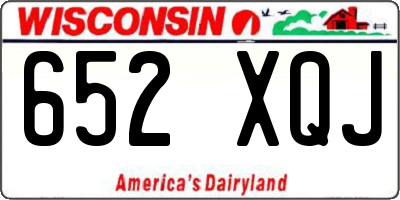 WI license plate 652XQJ