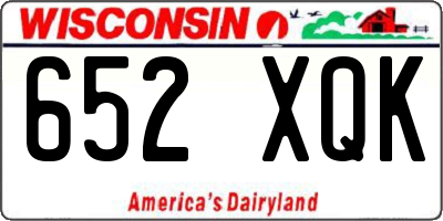 WI license plate 652XQK