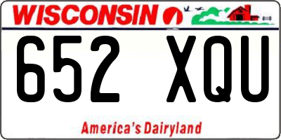 WI license plate 652XQU