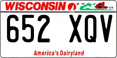 WI license plate 652XQV