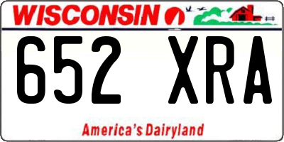 WI license plate 652XRA