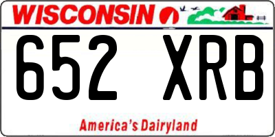WI license plate 652XRB