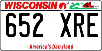WI license plate 652XRE