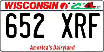 WI license plate 652XRF